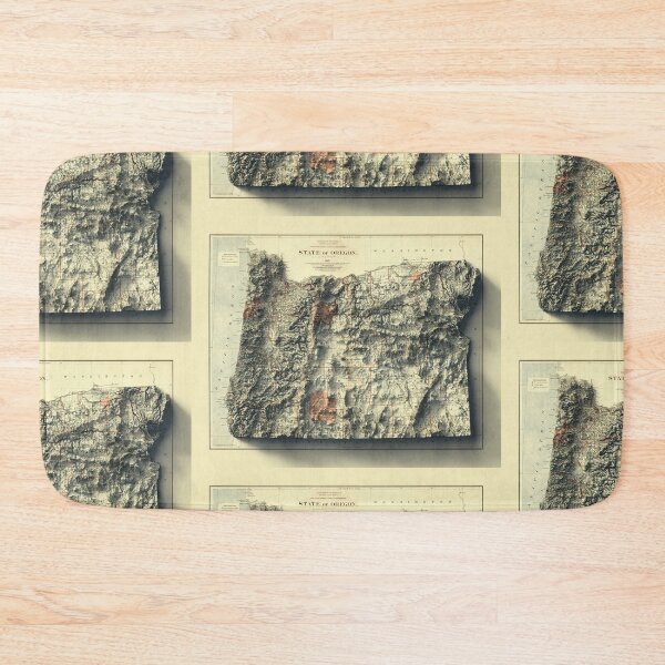 Item preview, 1889 Oregon Relief Map 3D digitally-rendered designed and sold by ThinkAboutMaps.