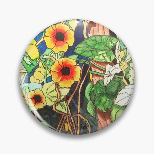 Item preview, Garden Blooms In The Evening Watercolor Painting designed and sold by KarisCanvasShop.