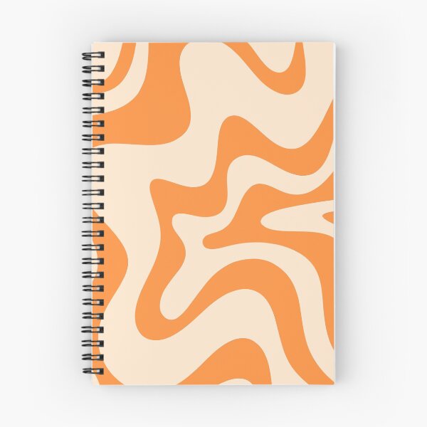 Item preview, Retro Liquid Swirl Abstract Pattern Square in Medium Light Tangerine Orange and Peach Tones designed and sold by kierkegaard.