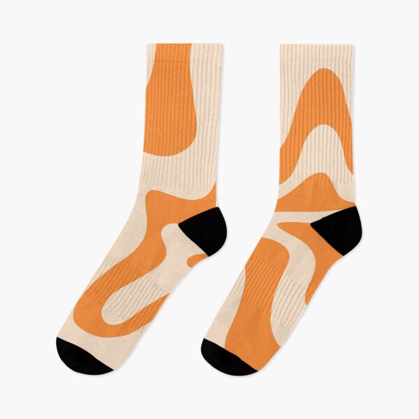 Item preview, Retro Liquid Swirl Abstract Pattern Square in Medium Light Tangerine Orange and Peach Tones designed and sold by kierkegaard.