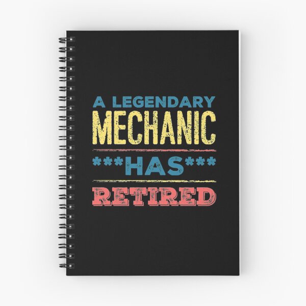 Item preview, A Legendary Mechanic Has Retired Yellow Blue Red Font designed and sold by HppyStrngHelthy.