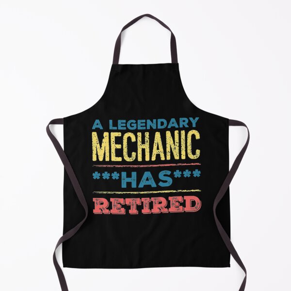 Item preview, A Legendary Mechanic Has Retired Yellow Blue Red Font designed and sold by HppyStrngHelthy.