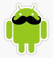 Mustache Android Robot Sticker