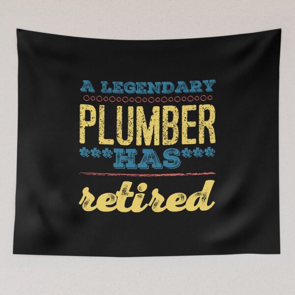 Item preview, A Legendary Plumber Has Retired Yellow Blue Red Font designed and sold by HppyStrngHelthy.