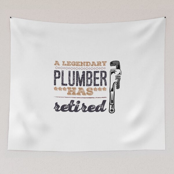 Item preview, A Legendary Plumber Has Retired with Plumbing Wrench Brown Black Font designed and sold by HppyStrngHelthy.