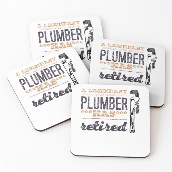 Item preview, A Legendary Plumber Has Retired with Plumbing Wrench Brown Black Font designed and sold by HppyStrngHelthy.