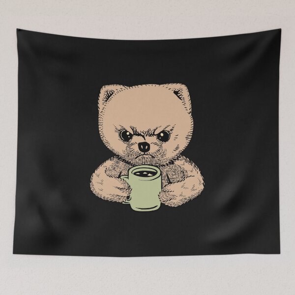 Item preview, Cute Angry Pomeranian Drinking Coffee  designed and sold by girlsgetgadgets.
