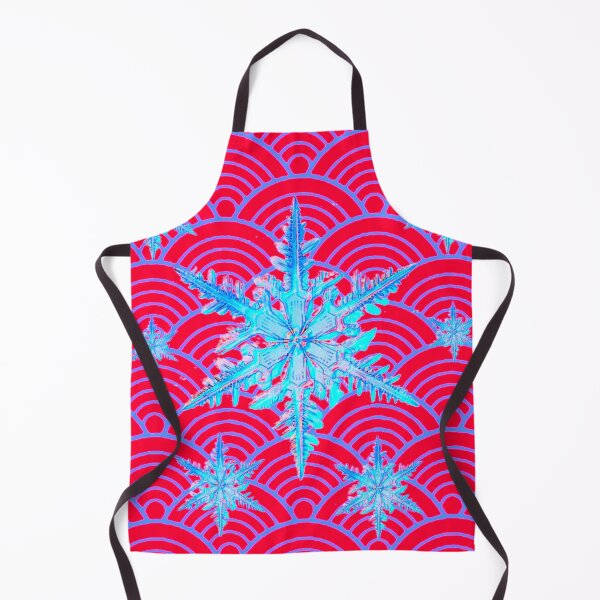 Item preview, DECORATIVE BLUE-WHITE WINTER SNOWFLAKES ON RED PATTERNS designed and sold by sharlesart.