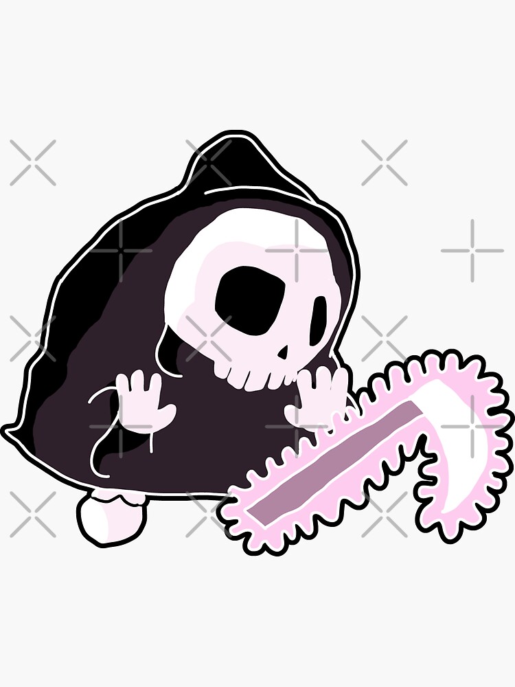 Grim Reaper Fishing Halloween' Sticker