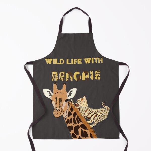Item preview, bengal cat jumping on giraffe skiair illustration designed and sold by skiair.