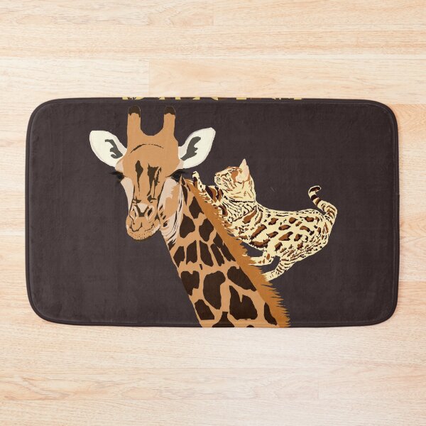 Item preview, bengal cat jumping on giraffe skiair illustration designed and sold by skiair.