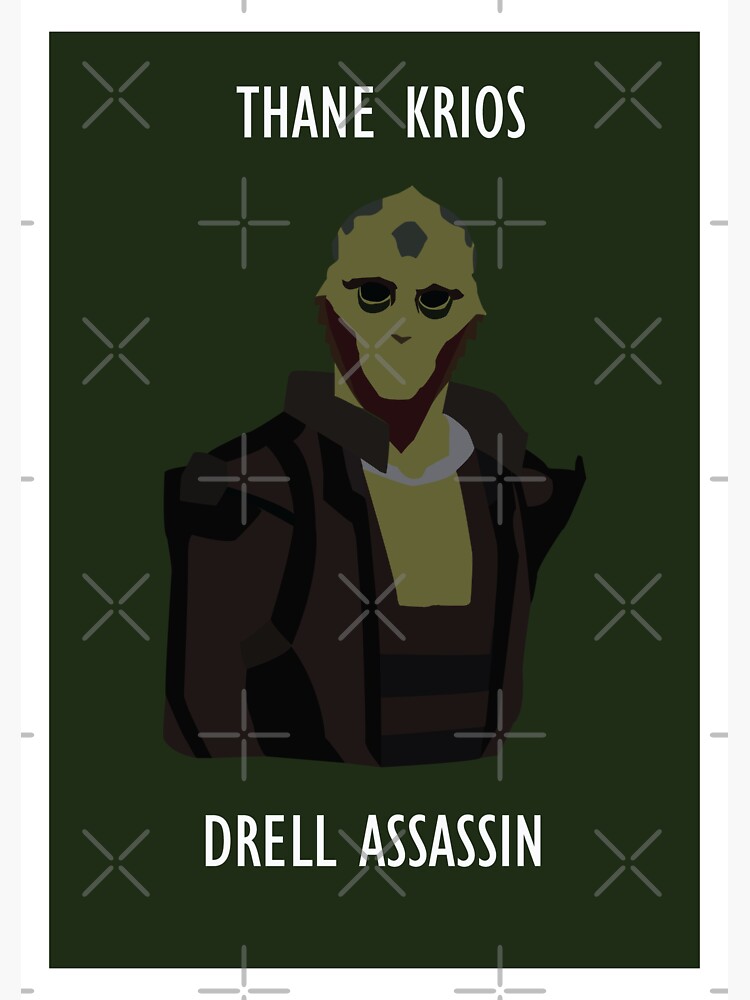 Mass Effect Thane Krios Poster Sticker By Clausbot Redbubble   Bg,f8f8f8 Flat,750x,075,f Pad,750x1000,f8f8f8 