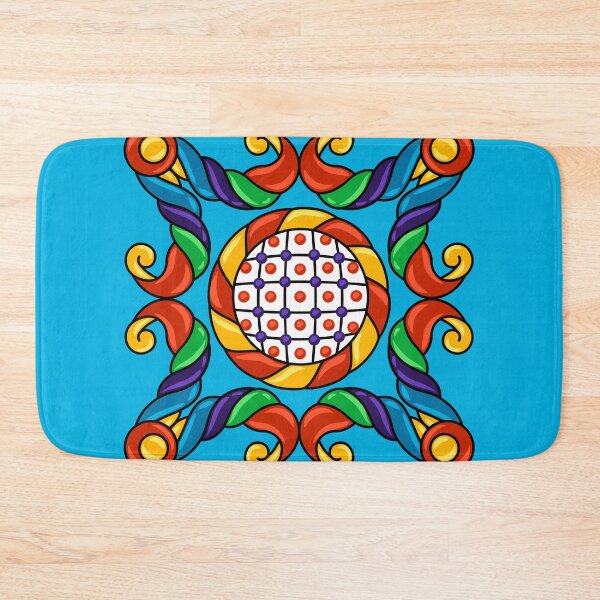 Item preview, Mexican Medallion on Blue designed and sold by FunWithChemo.