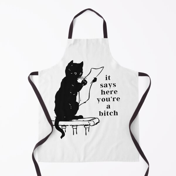 Item preview, black cat "it says here you're a bitch"  designed and sold by CraftyChickpea.