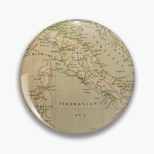 Item preview, Old Italy Physical Map (1881) Vintage Italian Topography Atlas designed and sold by BravuraMedia.