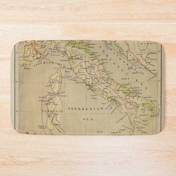 Item preview, Old Italy Physical Map (1881) Vintage Italian Topography Atlas designed and sold by BravuraMedia.