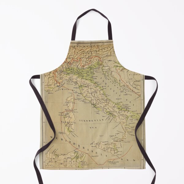 Item preview, Old Italy Physical Map (1881) Vintage Italian Topography Atlas designed and sold by BravuraMedia.