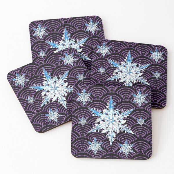 Item preview, ORNATE BLUE-WHITE WINTER  SNOWFLAKES ON  BLUE  ABASTRACT  PATTERNS designed and sold by sharlesart.
