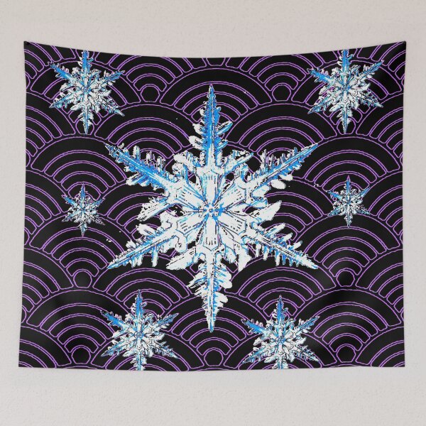 Item preview, ORNATE BLUE-WHITE WINTER  SNOWFLAKES ON  BLUE  ABASTRACT  PATTERNS designed and sold by sharlesart.
