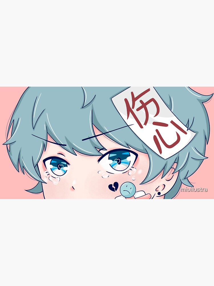 "Anime boy sticker" Sticker for Sale by miuilustra Redbubble