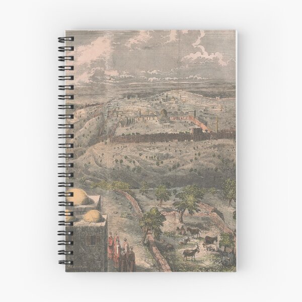 Item preview, Old Jerusalem Israel Map (1853) Vintage Israeli Capital City Atlas designed and sold by BravuraMedia.