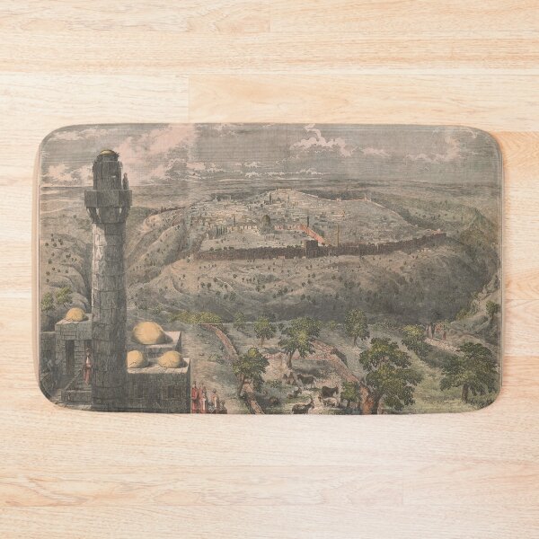 Item preview, Old Jerusalem Israel Map (1853) Vintage Israeli Capital City Atlas designed and sold by BravuraMedia.