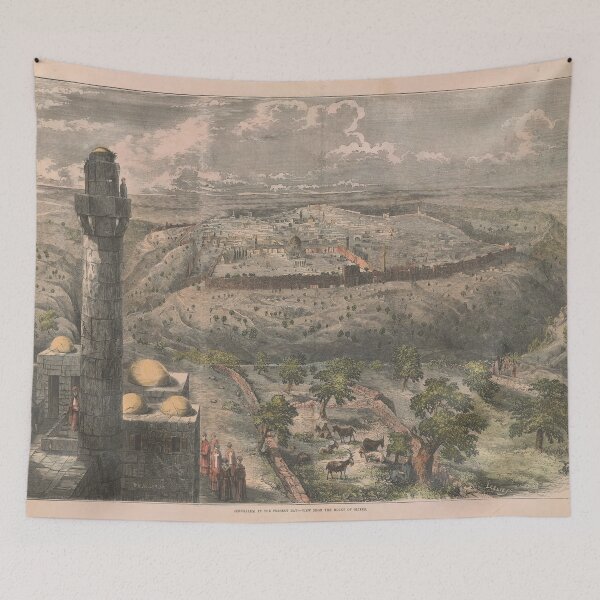 Item preview, Old Jerusalem Israel Map (1853) Vintage Israeli Capital City Atlas designed and sold by BravuraMedia.