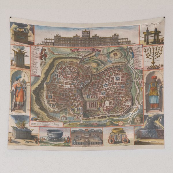 Item preview, Old Jerusalem Israel Map (1690) Israeli Capital City Atlas designed and sold by BravuraMedia.