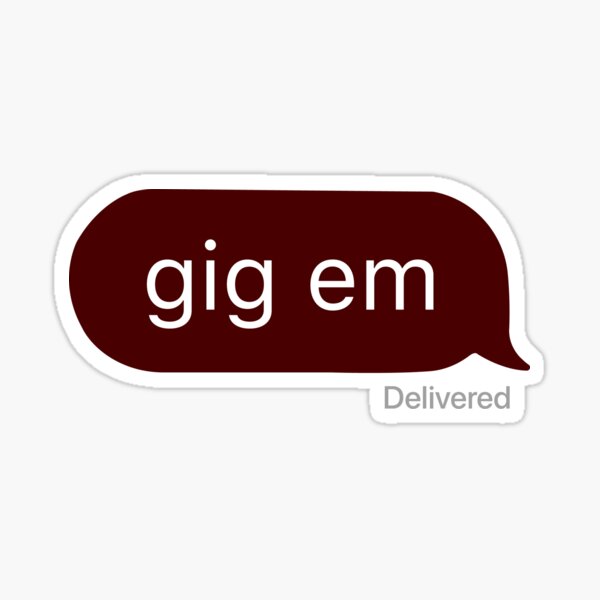 gig 'em Sticker for Sale by Emma Shearer