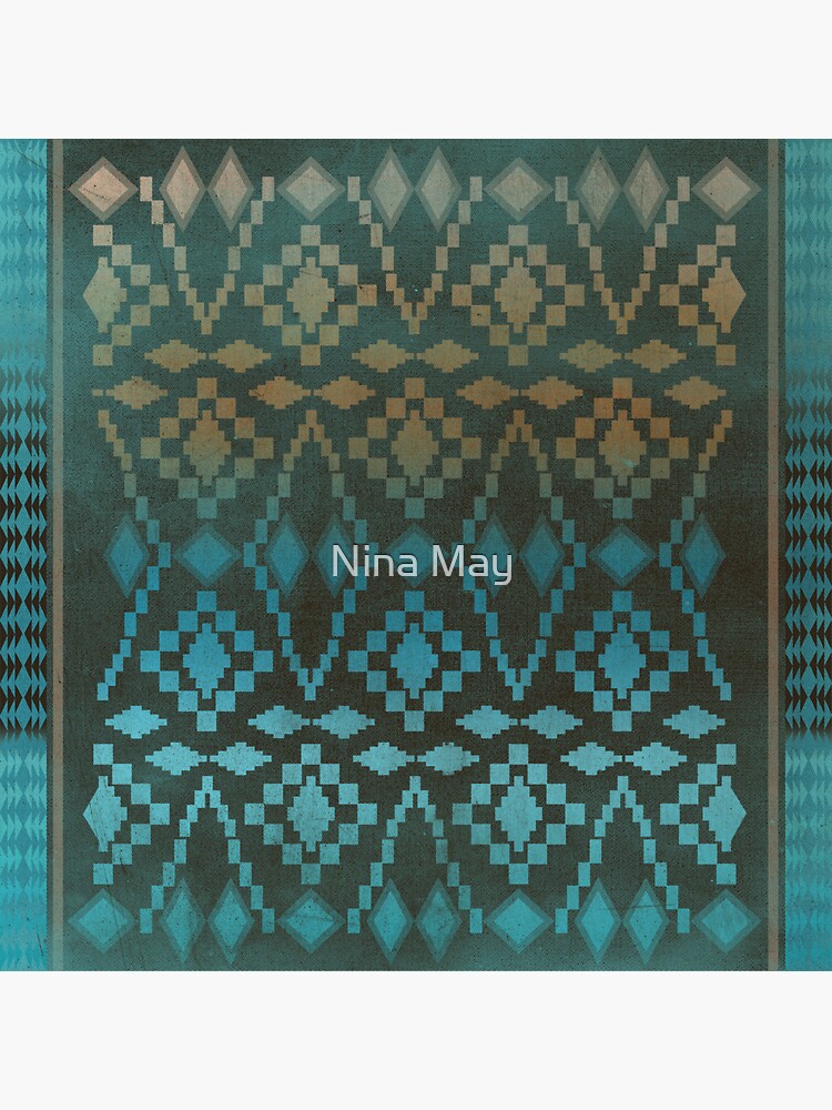 Thumbnail 3 of 3, Sticker, Aqua Southwest Ombre' designed and sold by ninabmay.
