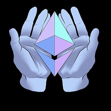 Artwork thumbnail, ETH Ethereum Diamond Hands Color logo link crypto defi blockchain cryptocurrency fintech shirt sticker mask by Common Truth