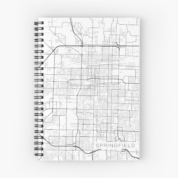 Item preview, Springfield Map, USA - Black and White designed and sold by MainStreetMaps.