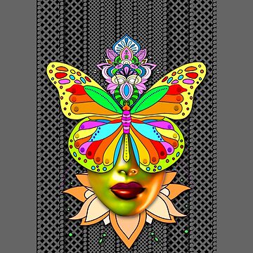 Artwork thumbnail, Creative Mandala Butterfly Woman Face 4 by Vk91