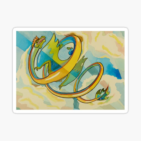 Item preview, Dragon Flying Watercolor designed and sold by BlazeraptorGirl.