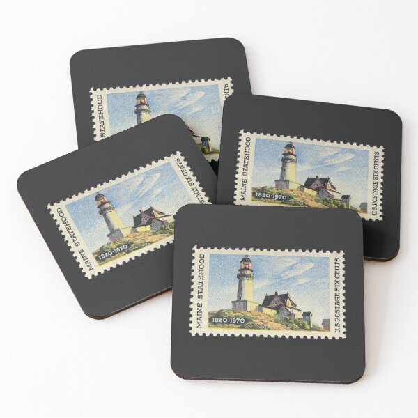 Item preview, Maine Statehood 150 Anniversary US Postage Stamp 6 cents, Beach, Ocean, Lobster, Portland, Lighthouse, Ocean, Beach, Freeport,  designed and sold by Nostrathomas66.