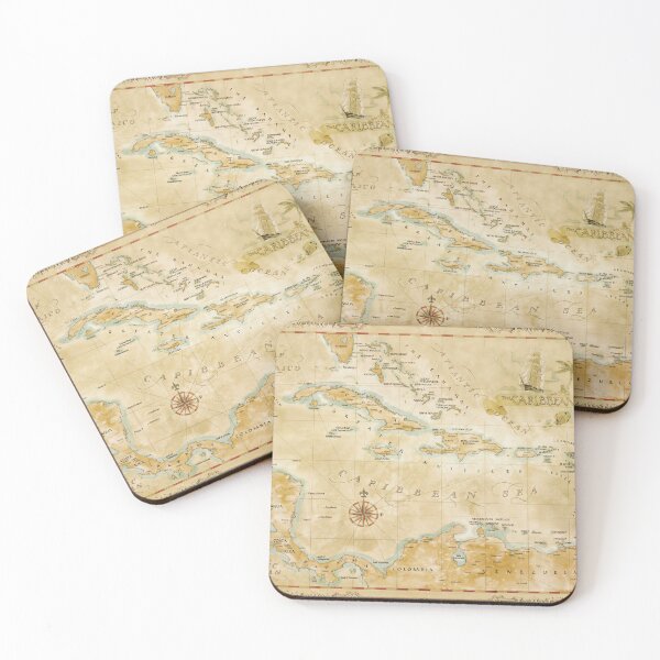 Item preview, Old Caribbean map designed and sold by CustomShirtGuy.