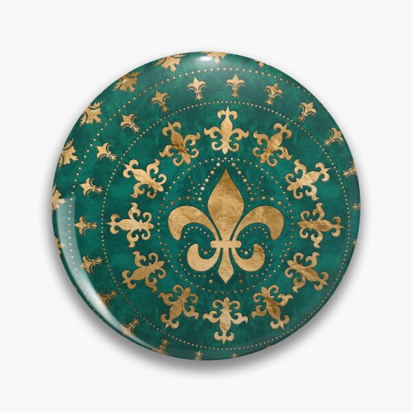 Item preview, Fleur-de-lis ornament Emerald Green designed and sold by k9printart.