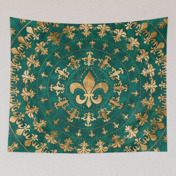 Item preview, Fleur-de-lis ornament Emerald Green designed and sold by k9printart.