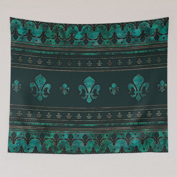 Item preview, Fleur-de-lis ornament Emerald Green designed and sold by k9printart.