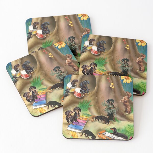 Item preview, Cute Dachshunds Music Band Under A Tree designed and sold by Clitus.