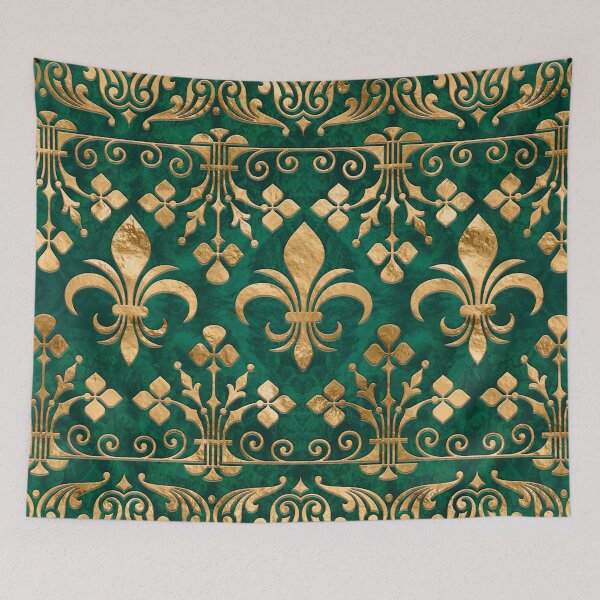 Item preview, Fleur-de-lis ornament Emerald Green designed and sold by k9printart.