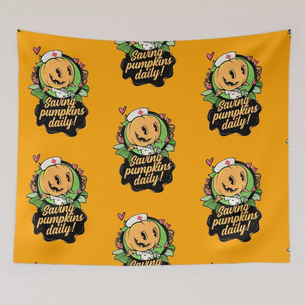 Item preview, Nurse Halloween Women Cute Spooky Saving Pumpkins Daily designed and sold by swiftyspade.