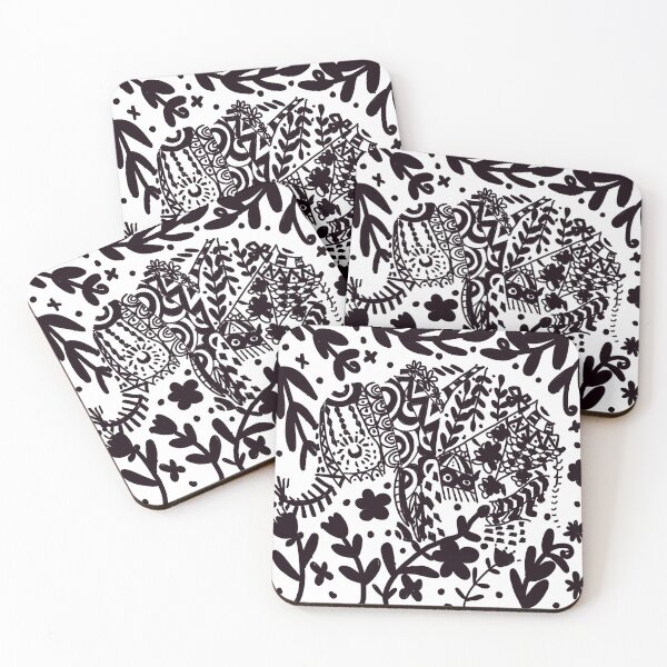 Item preview, baby elephant black lined design designed and sold by tonnapa.