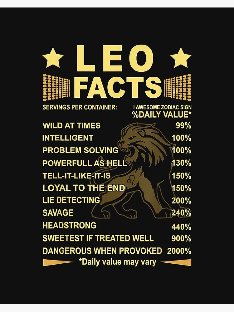 Leo Facts Zodiac Funny Leo Birthday Gift Tee