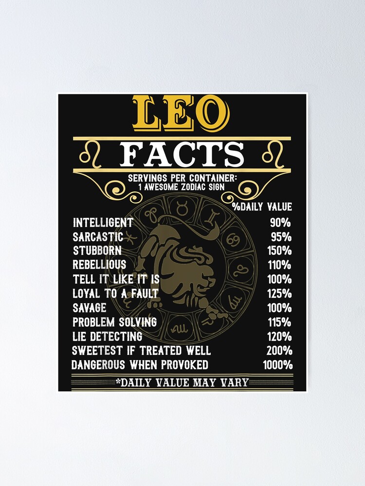 Leo Facts Zodiac Signs Funny Birthday Gifts Men Women Leo Facts Zodiac Signs Funny Birthday Gifts Men Women