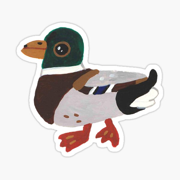 Cute mallard duck painting Sticker