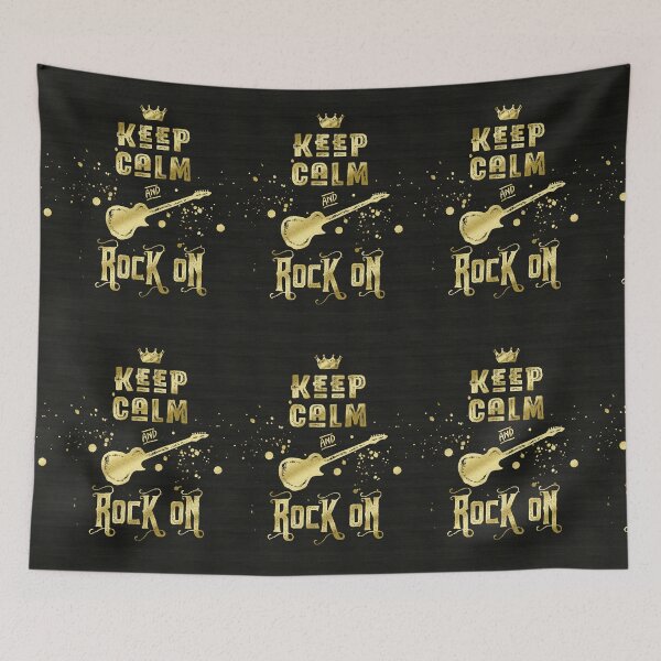 Item preview, Keep Calm and Rock On Gold Electric Guitar Typography designed and sold by Beverly Claire Kaiya.