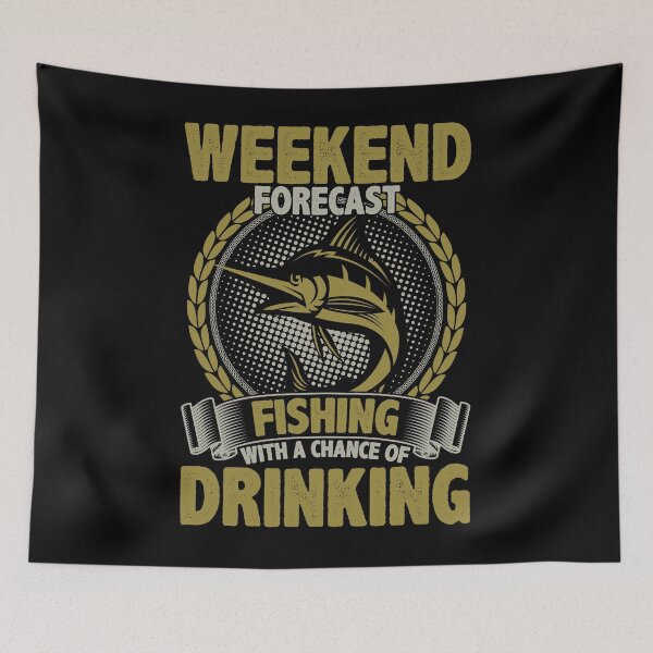 Item preview, Weekend Forecast Fishing With A Chance of Drinking - Fishing Is My Cardio designed and sold by ildafdhome.