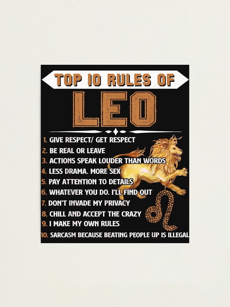 Leo Zodiac Birthday Gift Top 10 Rules Of Leo Gift Funny