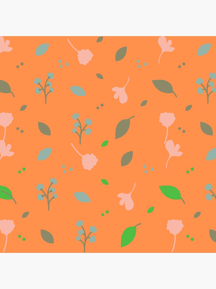 Thumbnail 3 of 3, Sticker, Easy flowers in orange designed and sold by Semapemodiba.